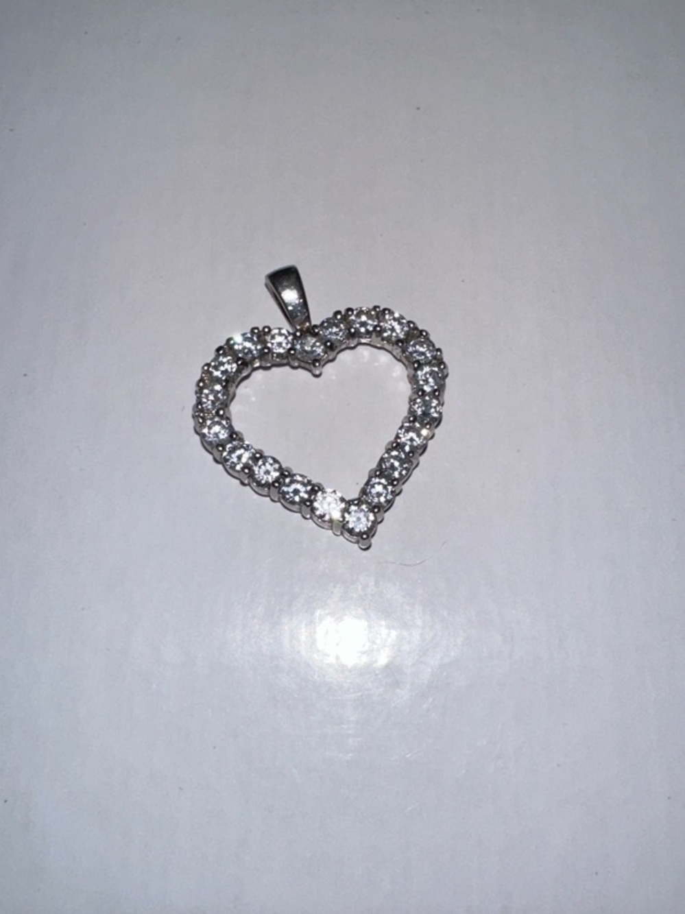 Sterling Silver & CZ Pendant Heart-Shaped Pendant